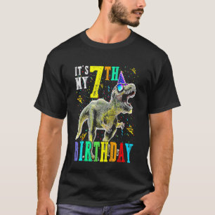 Camiseta Niños es mi sétimo cumpleaños feliz 7 años de dino