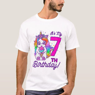 Camiseta Niños es mi sétimo cumpleaños Ice Cream Rainbow Un