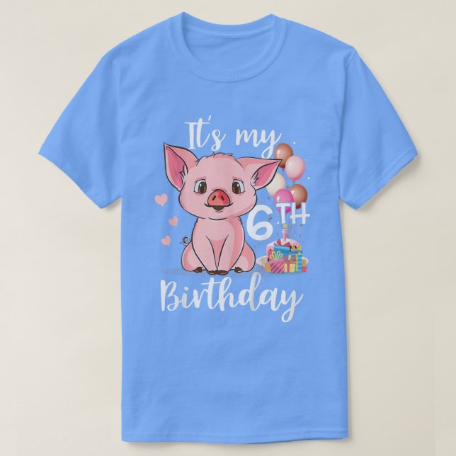 Camiseta Niños Es mi sexto cumpleaños - Cute Pigs Avers Reg (Diseño del anverso)