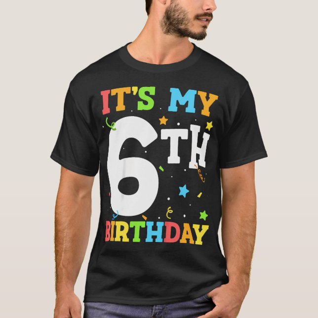 Camiseta Niños Es Mi Sexto Cumpleaños Seis Feliz Cumpleaños (Anverso)