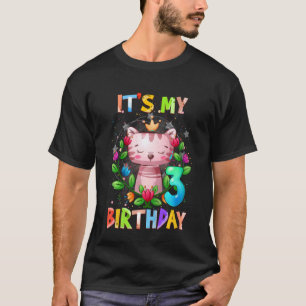 Camiseta Niños: Es mi tercer Chica de cumpleaños, Gir de 3