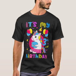 Camiseta Niños es mi tercer cumpleaños, Chica de 3 años con