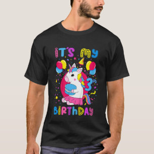 Camiseta Niños es mi tercer cumpleaños, Chica de 3 años con