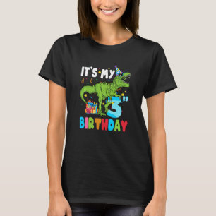 Camiseta Niños es mi tercer cumpleaños feliz 3 años Rex Din