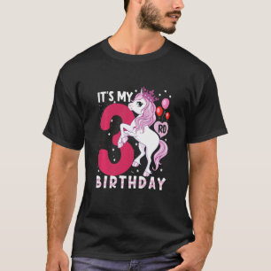 Camiseta Niños es mi tercer cumpleaños Unicornio de 3 años