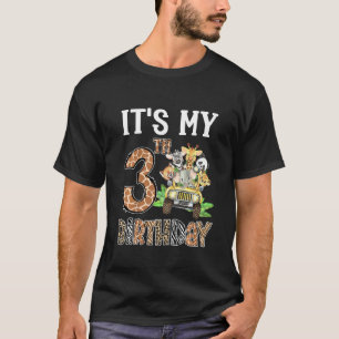 Camiseta Niños es mi tercer cumpleaños Zoo Jungle Safari 3