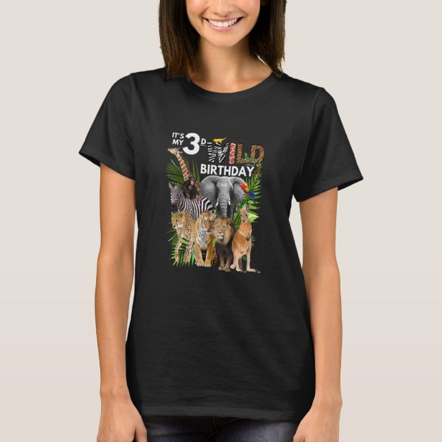 Camiseta Niños es mi tercer zoológico salvaje de animales d (Anverso)