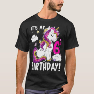 Camiseta Niños es mi unicornio de cumpleaños número 6