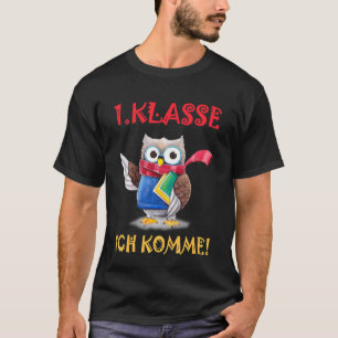 Camiseta Niños Escuela Owl Tschüss Kindergarten 1 Clase Ich