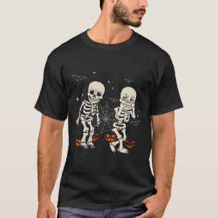 Camiseta Niños Esqueleto Divertidos Bailan Griddy en Hallow