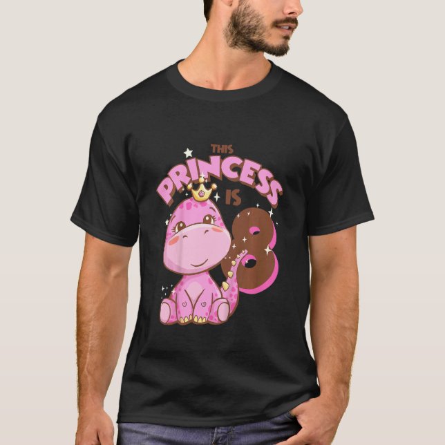 Camiseta Niños: Esta princesa es 8 Chicas 8 cumpleaños Rosa (Anverso)