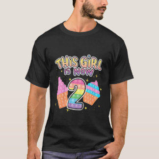 Camiseta Niños Este Chica es ahora 2 Guay 2º cumpleaños Pop