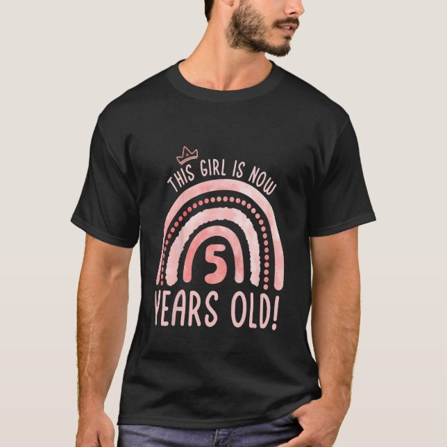 Camiseta Niños Este Chica Tiene 5 Años Quinto Cumpleaños B (Anverso)