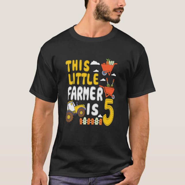 Camiseta Niños Este Pequeño Agricultor Es 5 Tractor De Gran (Anverso)