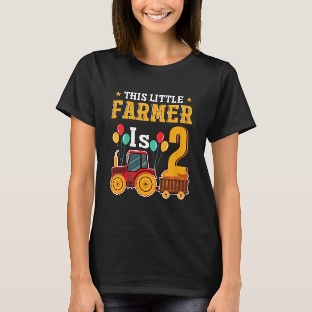 Camiseta Niños Este Pequeño Agricultor Es Dos Tractores De  (Anverso)