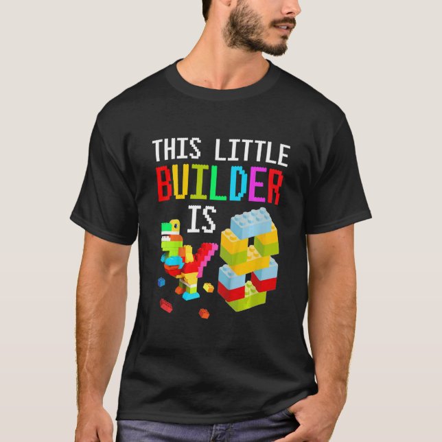 Camiseta Niños Este Pequeño Constructor Es 8 Bloques De Con (Anverso)