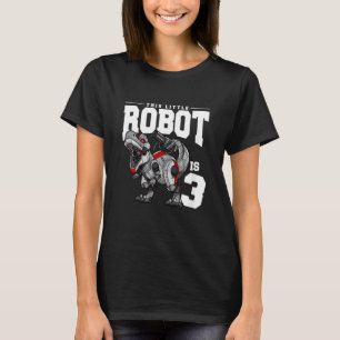 Camiseta Niños Este pequeño robot es cumpleaños de 3 dinosa