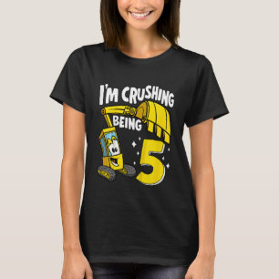 Camiseta Niños estoy aplastando ser 5 años Excavadora de ni