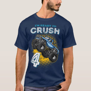 Camiseta Niños Estoy Listo para Aplastar 4 Camión Monstruo