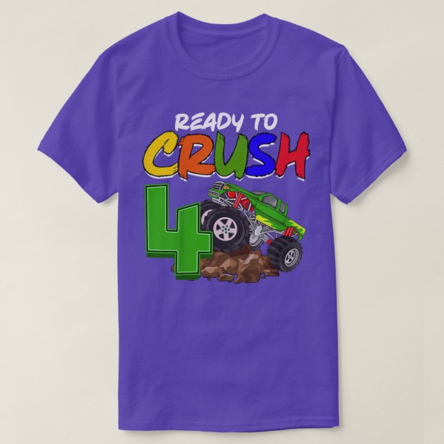 Camiseta Niños Estoy Listo Para Aplastar 4 Cumpleaños De T- (Diseño del anverso)
