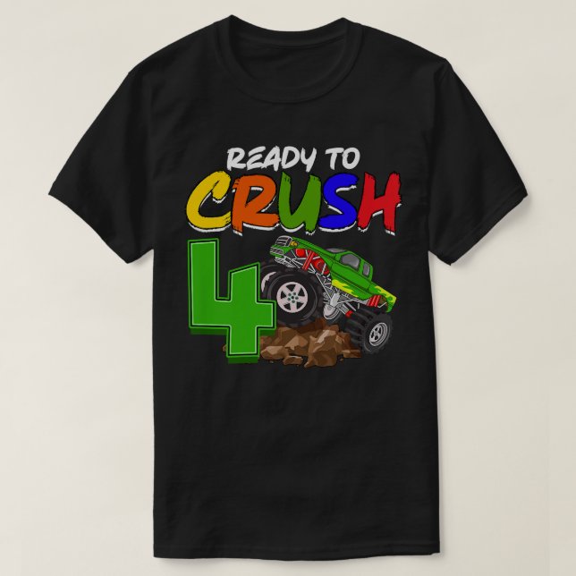 Camiseta Niños Estoy Listo Para Aplastar 4 Cumpleaños De T- (Diseño del anverso)