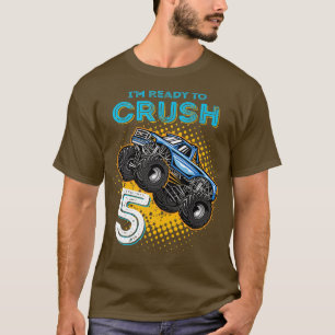 Camiseta Niños Estoy Listo Para Aplastar 5 Camión Monstruo 