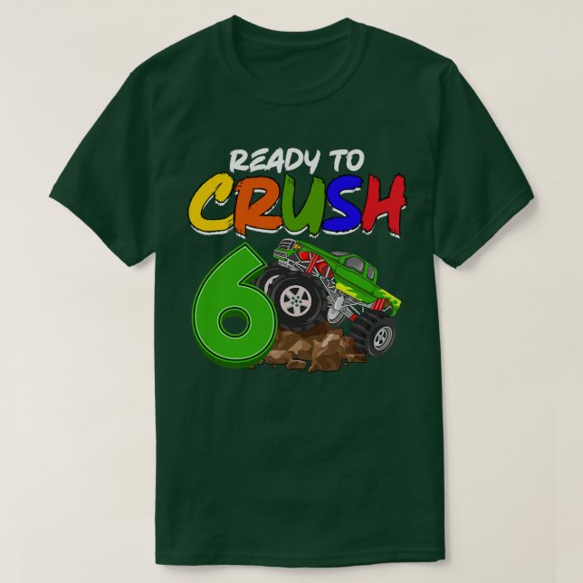 Camiseta Niños Estoy Listo Para Aplastar 6 Camión Monstruo  (Diseño del anverso)