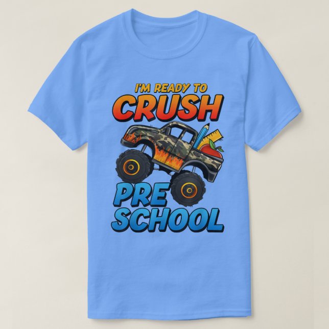 Camiseta Niños estoy listo para aplastar a monstruo de pree (Diseño del anverso)