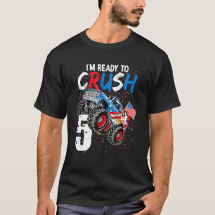Camiseta Niños Estoy Listo Para Aplastar Camión De 5 Monstr