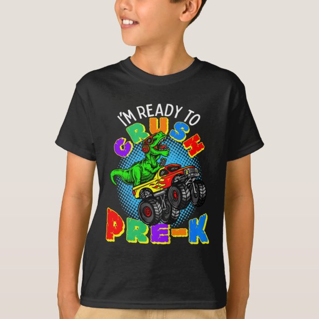Camiseta Niños estoy listo para aplastar el Monster Tru de  (Anverso)
