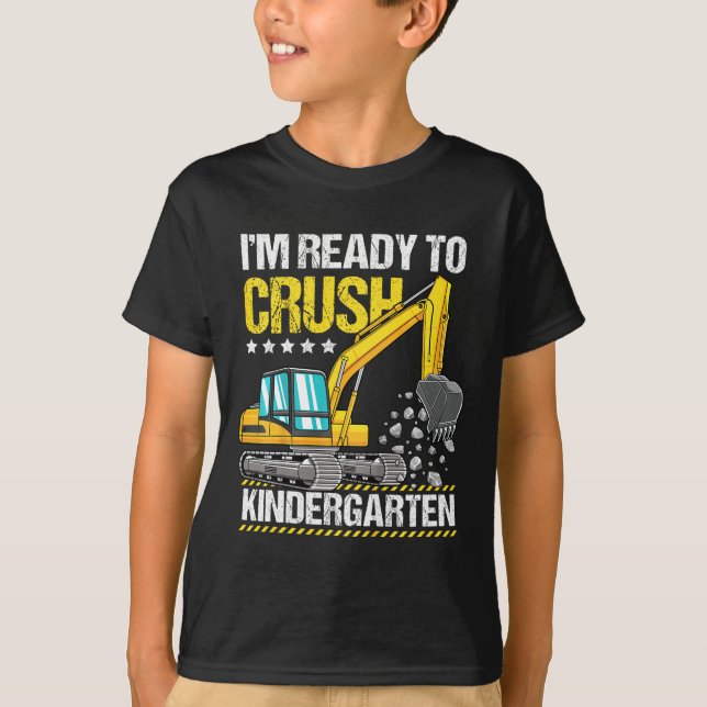 Camiseta Niños estoy listo para aplastar la construcción de (Anverso)