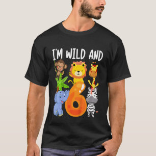 Camiseta Niños, estoy salvaje y 6 Safari Ju, seis cumpleaño