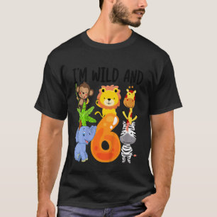 Camiseta Niños, estoy salvaje y 6 Safari Ju, seis cumpleaño