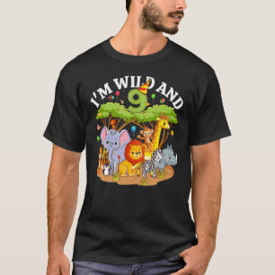 Camiseta Niños, estoy salvaje y 9 temas del zoológico Safar