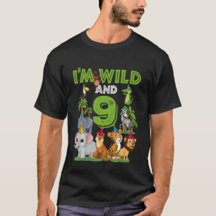 Camiseta Niños, estoy salvaje y nueve cumpleaños, nueve año