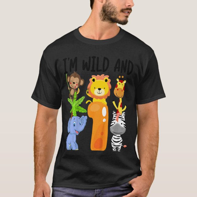 Camiseta Niños, estoy salvaje y un zoológico, un Safari Ju  (Anverso)