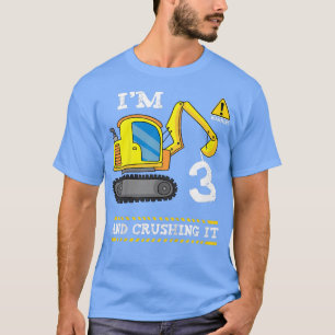 Camiseta Niños Excavadora de 3 años Tercer cumpleaños・