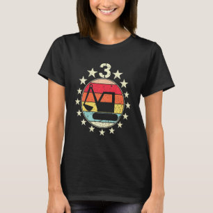 Camiseta Niños Excavadora de tercer cumpleaños de 3 años de