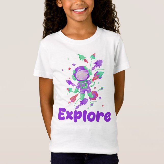 Camiseta Niños Exploran el Espacio (Anverso)