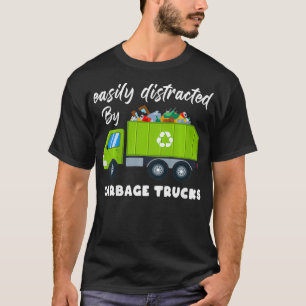 Camiseta Niños fáciles de distraer por camiones de basura T