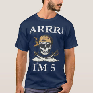 Camiseta Niños Faltan A Im 5 Pirata Niño 5 Cumpleaños Tema