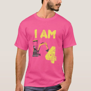 Camiseta Niños Familia Construcción Camión Excavador Cumple