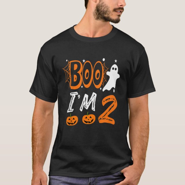 Camiseta Niños Fantasma Boo Im 2 Halloween Camisas de Cumpl (Anverso)