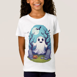 Camiseta Niños Fantasma de Halloween con Murciélagos y Cala