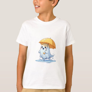 Camiseta Niños Fantasmas en Charco de Lluvia Feliz