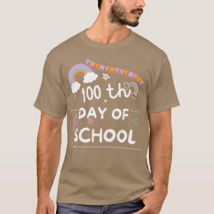 Camiseta Niños Felices 100 Días De Pegatina Escolar