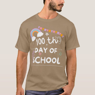 Camiseta Niños Felices 100 Días De Pegatina Escolar