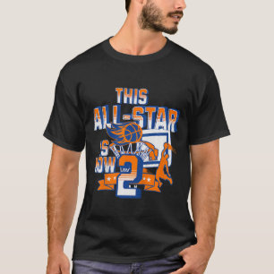 Camiseta Niños Felices 2º cumpleaños Edad de Baloncesto 2 c