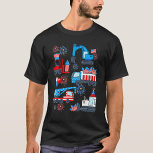 Camiseta Niños Felices 4 De Julio Crane Truck Construcción
