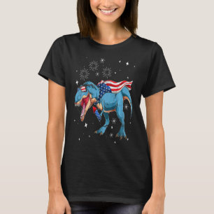 Camiseta Niños Felices 4 De Julio De Rex Dino Dinosaurio Be